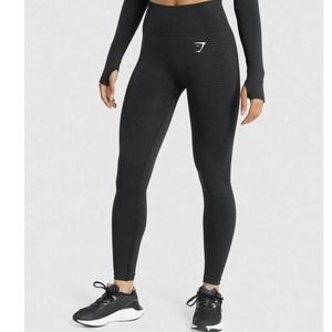 Gymshark Flex High Waisted Black Seamless Leggings Women Size Small Logo Yoga